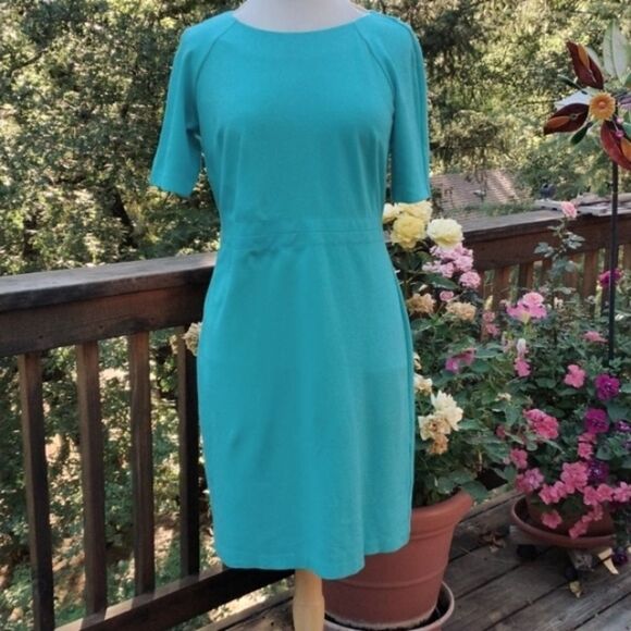 Talbots Turquoise Ponte Knit Dress - Picture 15 of 15